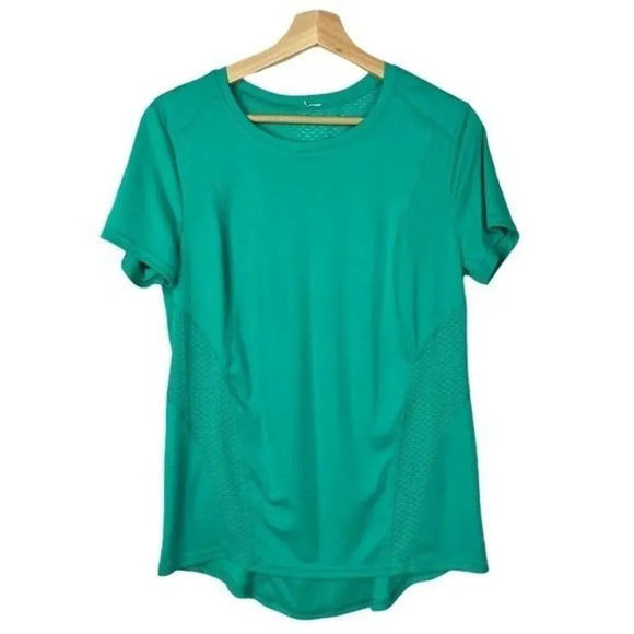 Athletic Works Turquoise Blue Green Short Sleeve Athletic Top L - Picture 1 of 3